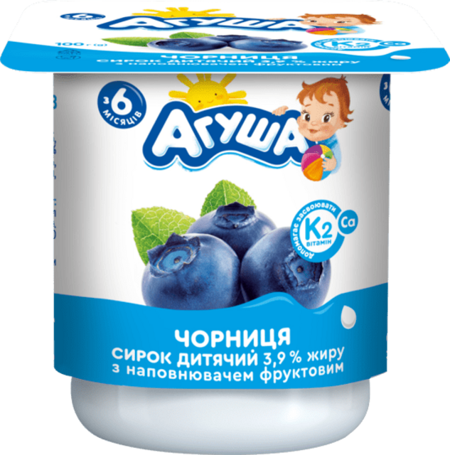 Сирок АГУША чорниця 3,9%, 100г